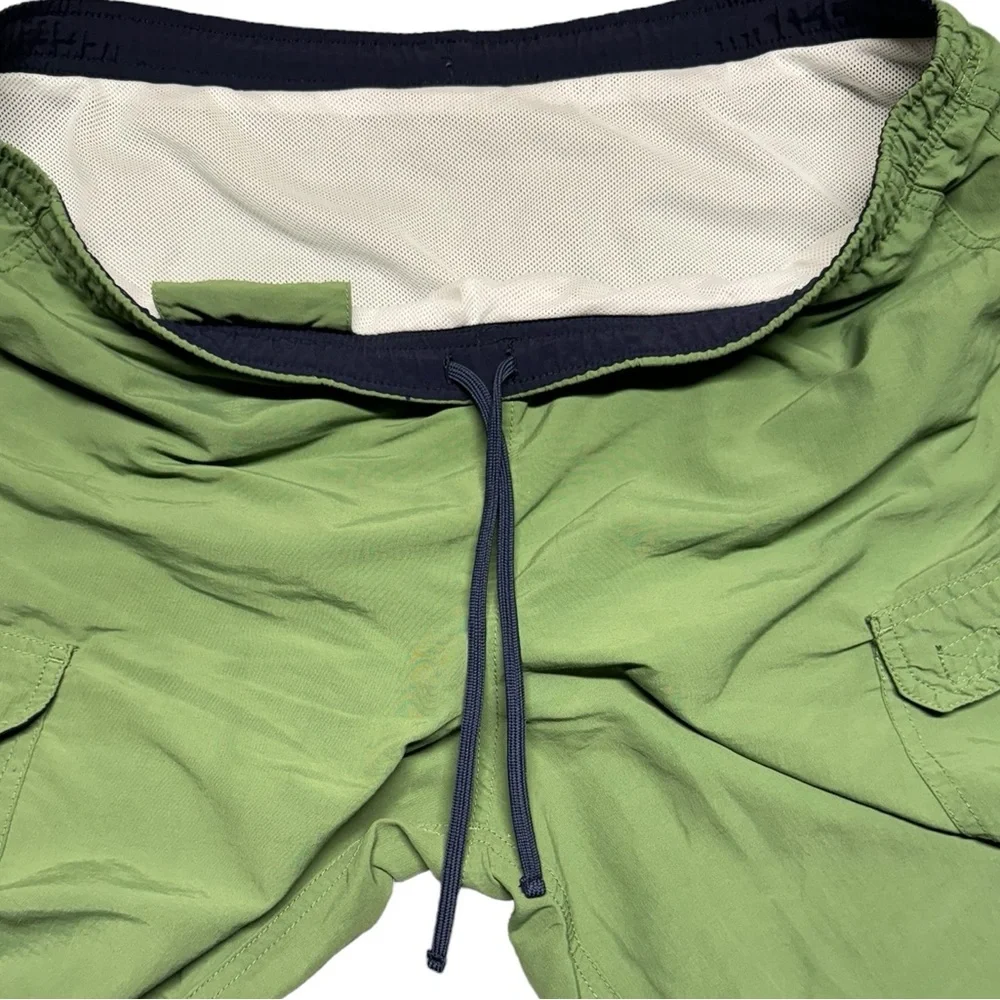 L.L.‎ Bean Suplex Nylon Cargo Swim Trunks Mens Medium Elastic Waist Green Beach - Picture 6 of 16